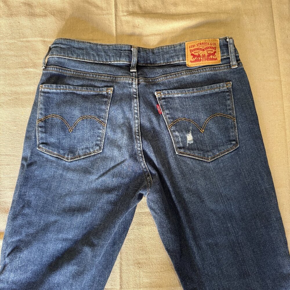 Levi’s Women’s 711 Skinny Jeans W29 Medium Wash Distressed